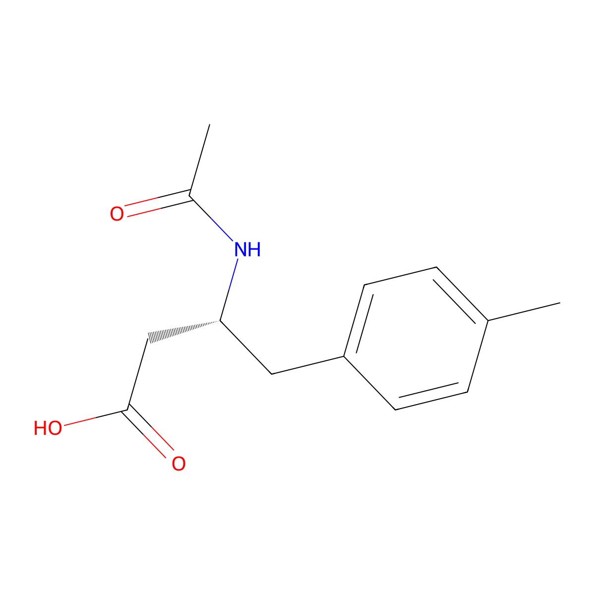 (3R)-3-acetamido-4-(4-methylphenyl)butanoic acid molecular structure, CAS 2679949-25-6