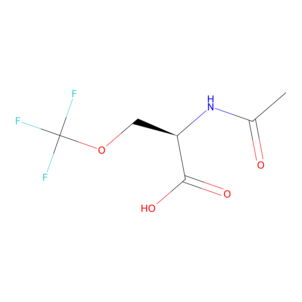 (2R)-2-acetamido-3-(trifluoromethoxy)propanoic acid molecular structure, CAS 2679949-26-7