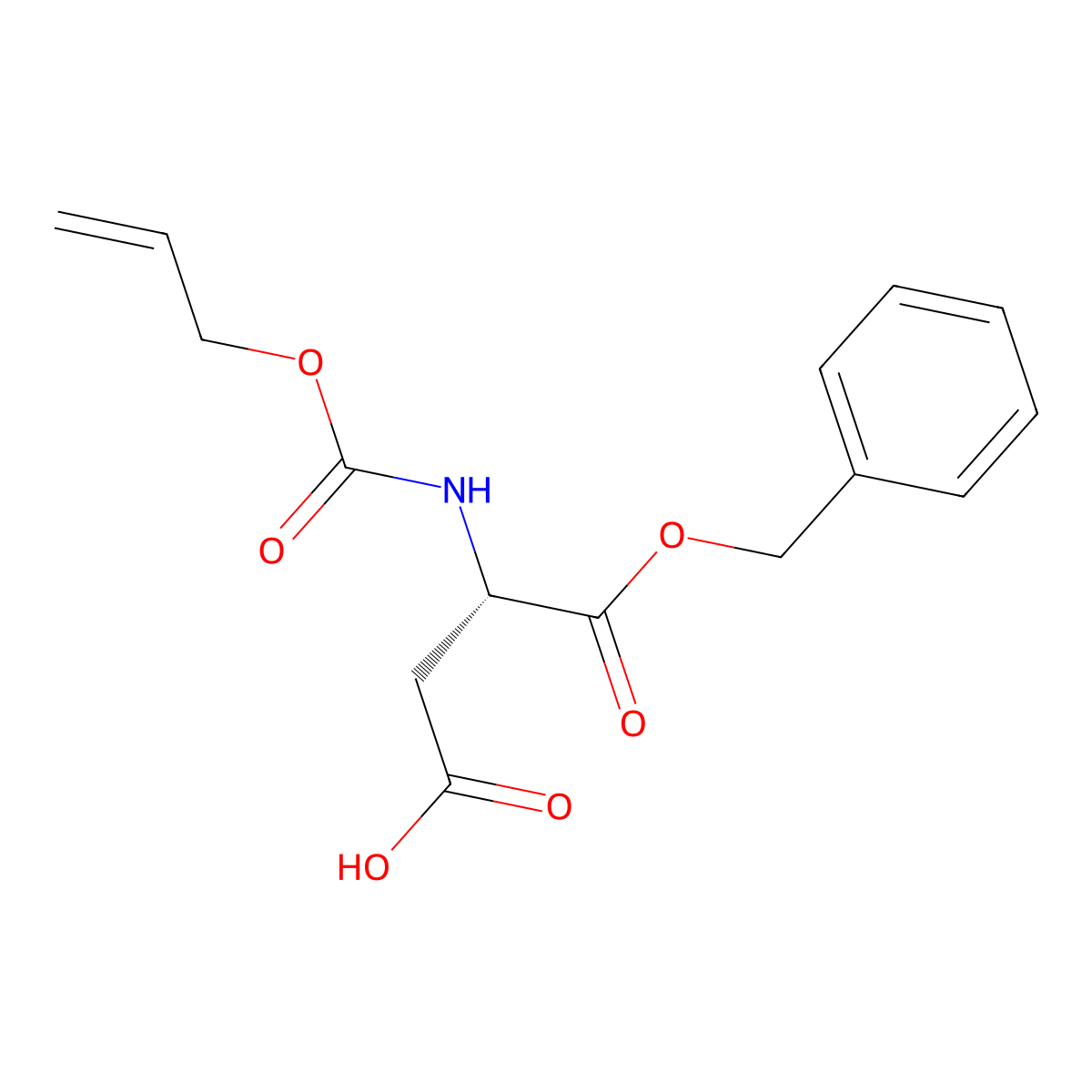(3S)-4-(benzyloxy)-4-oxo-3-{[(prop-2-en-1-yloxy)carbonyl]amino}butanoic acid molecular structure, CAS 2679949-27-8