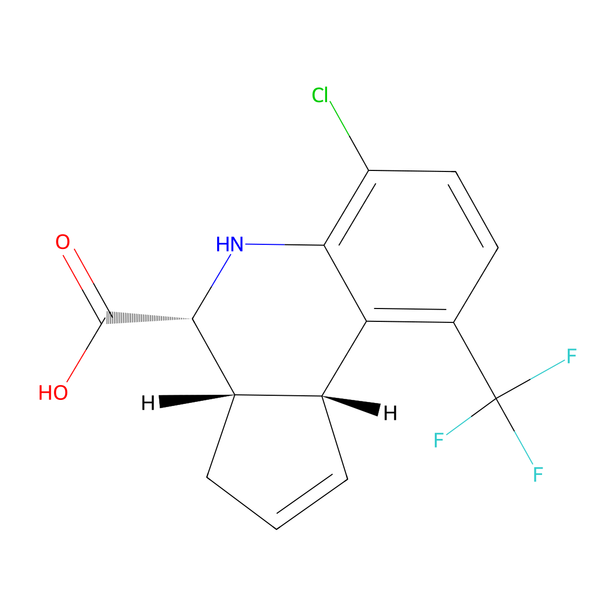 rac-(3aR,4S,9bS)-6-chloro-9-(trifluoromethyl)-3H,3aH,4H,5H,9bH-cyclopenta[c]quinoline-4-carboxylic acid molecular structure, CAS 2679949-30-3