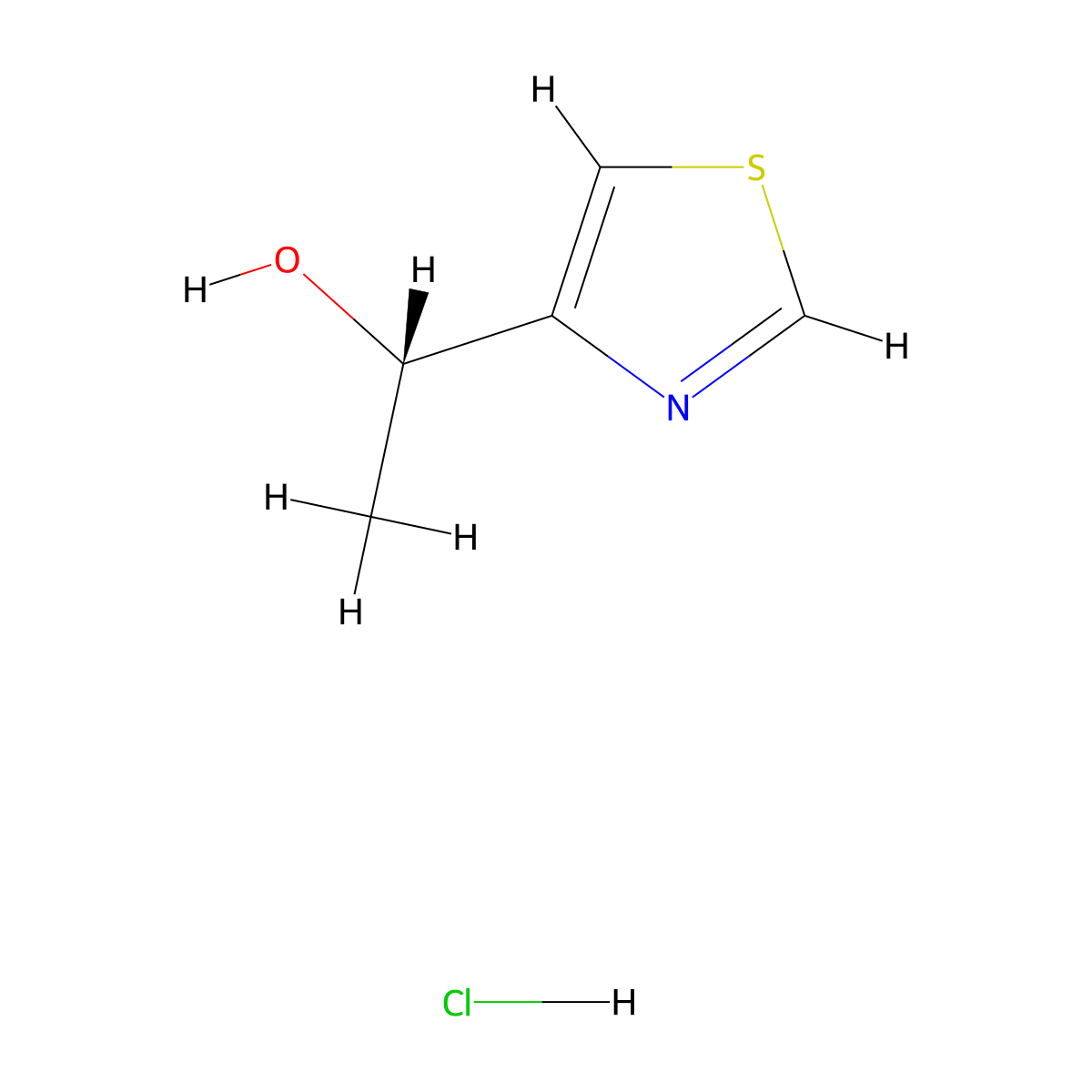 (1S)-1-(1,3-thiazol-4-yl)ethan-1-ol hydrochloride molecular structure, CAS 2679949-31-4