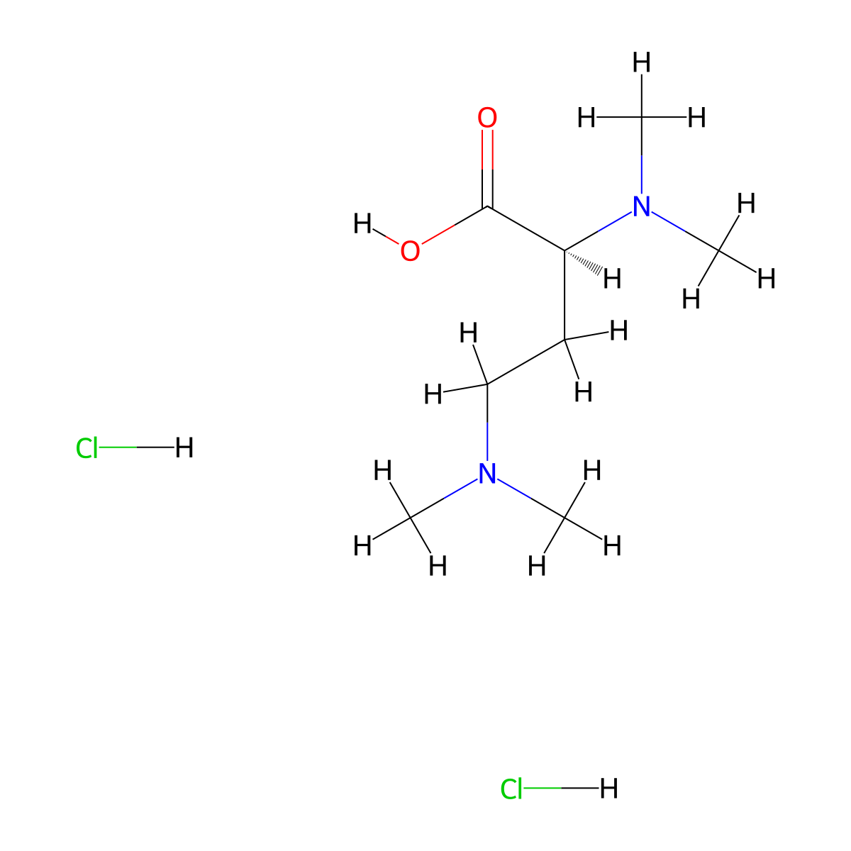 (2S)-2,4-bis(dimethylamino)butanoic acid dihydrochloride molecular structure, CAS 2679949-35-8