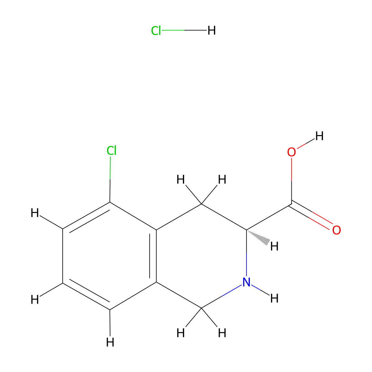 (3S)-5-chloro-1,2,3,4-tetrahydroisoquinoline-3-carboxylic acid hydrochloride molecular structure, CAS 2679949-37-0