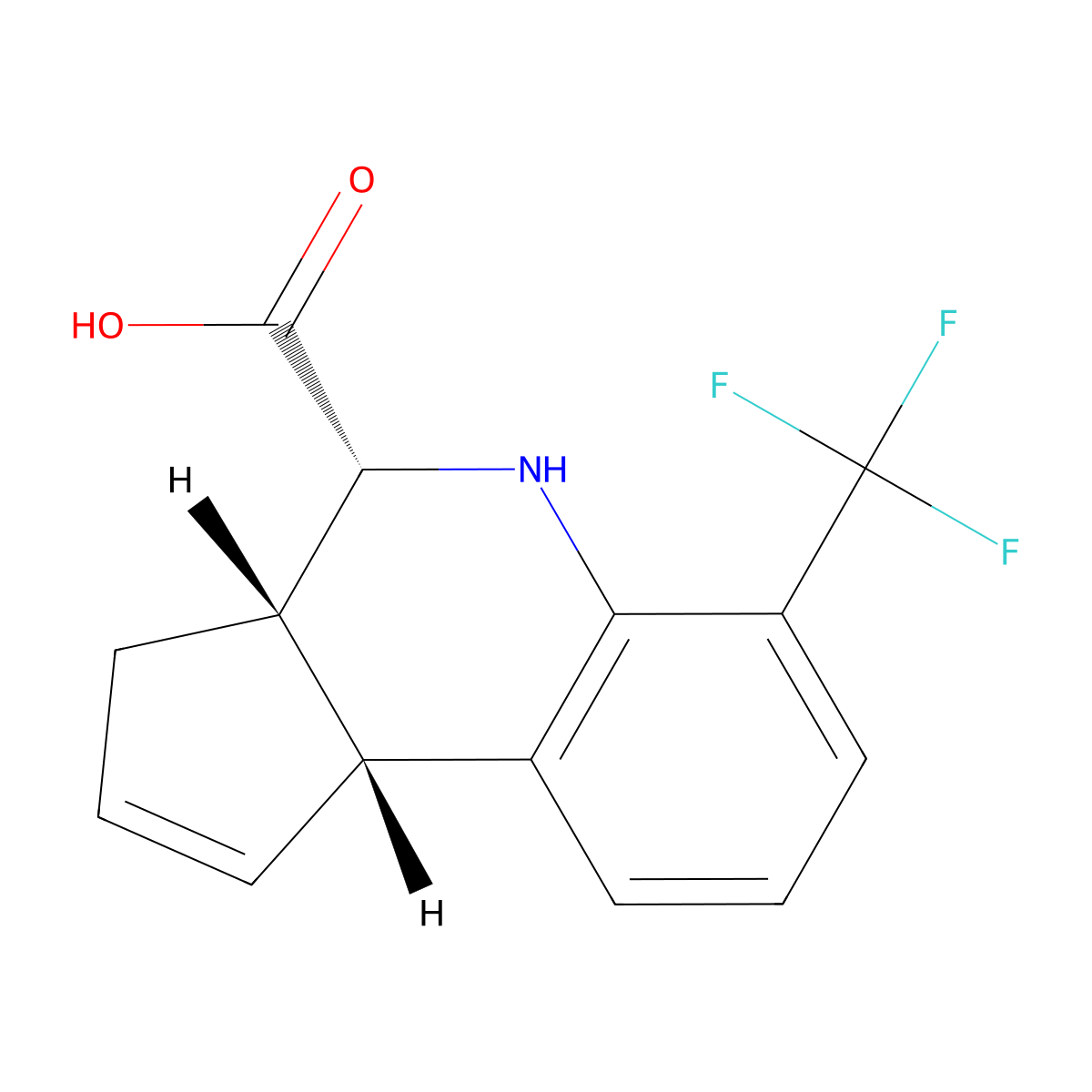 rac-(3aR,4S,9bS)-6-(trifluoromethyl)-3H,3aH,4H,5H,9bH-cyclopenta[c]quinoline-4-carboxylic acid molecular structure, CAS 2679949-40-5