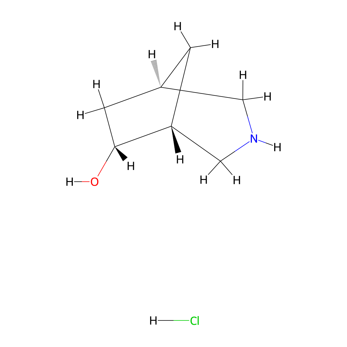 rac-(1R,5R,6R)-3-azabicyclo(3.2.1)octan-6-ol hydrochloride molecular structure, CAS 2679949-46-1