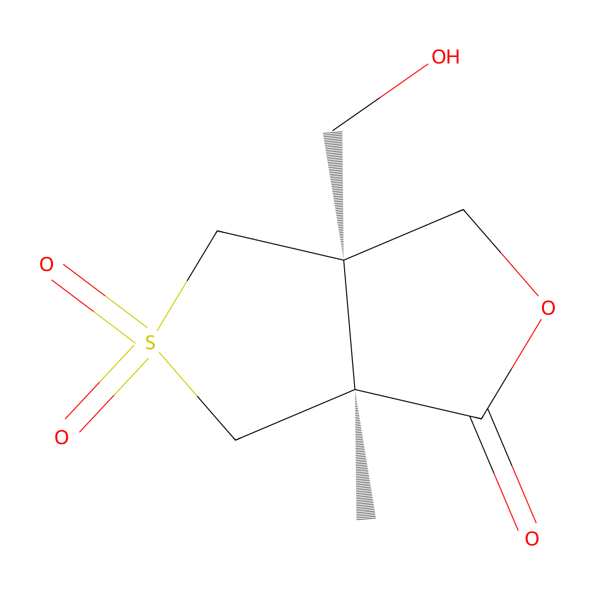 rac-(3aR,6aR)-3a-(hydroxymethyl)-6a-methyl-hexahydro-5lambda6-thieno[3,4-c]furan-1,5,5-trione, cis molecular structure, CAS 2679949-48-3