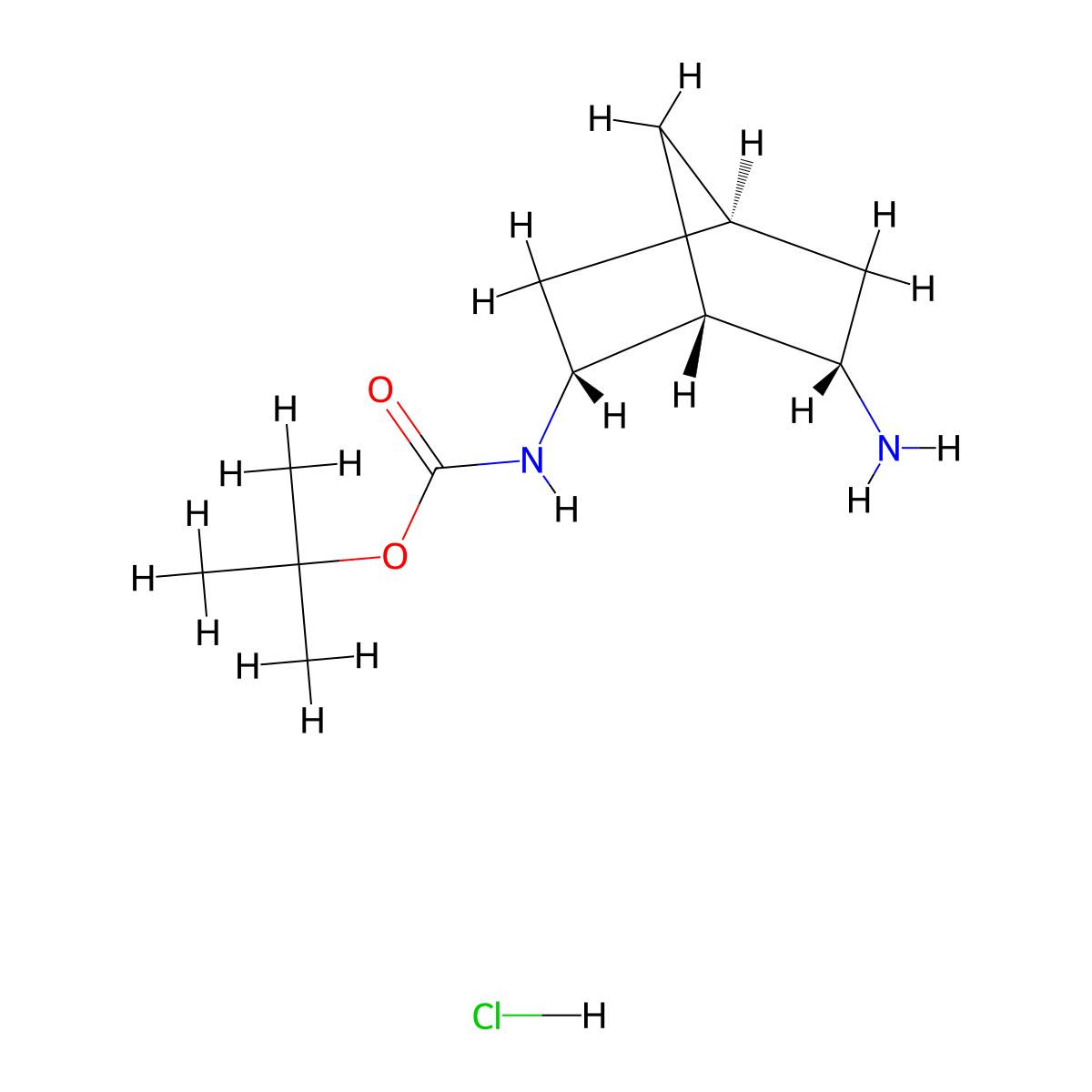 rac-tert-butyl N-[(1R,2R,4S,6S)-6-aminobicyclo[2.2.1]heptan-2-yl]carbamate hydrochloride molecular structure, CAS 2679949-53-0
