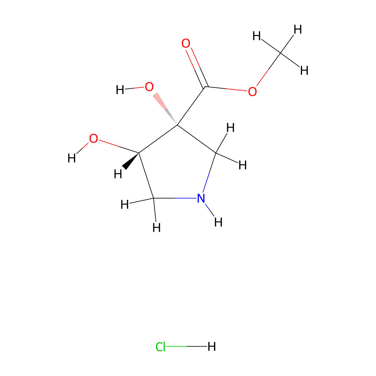 rac-methyl (3R,4S)-3,4-dihydroxypyrrolidine-3-carboxylate hydrochloride molecular structure, CAS 2679949-57-4