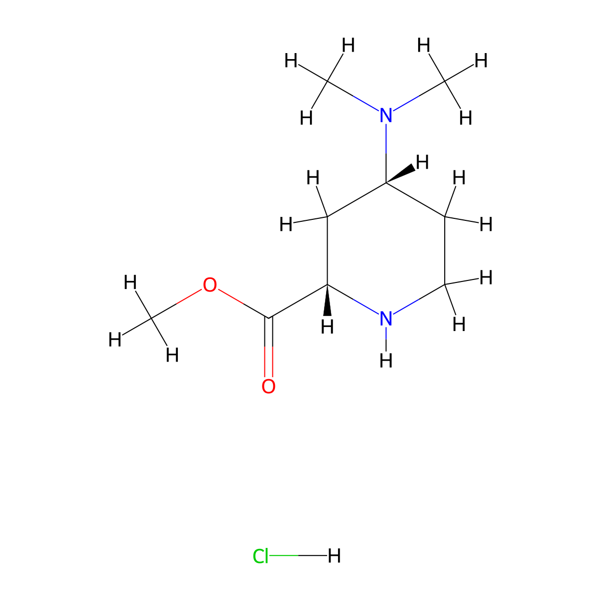 rac-methyl (2R,4S)-4-(dimethylamino)piperidine-2-carboxylate hydrochloride molecular structure, CAS 2679949-61-0
