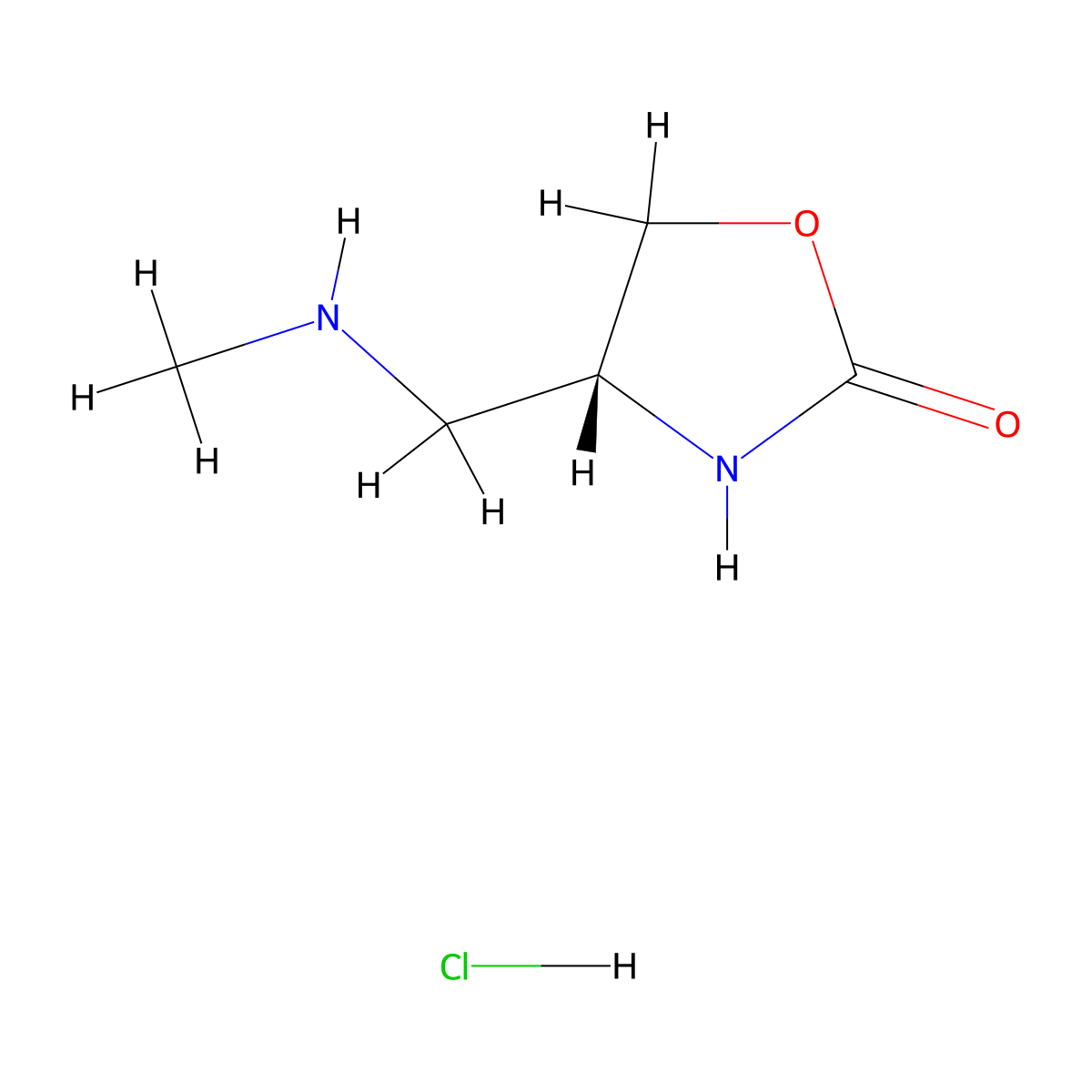 (4R)-4-[(methylamino)methyl]-1,3-oxazolidin-2-one hydrochloride molecular structure, CAS 2679949-62-1