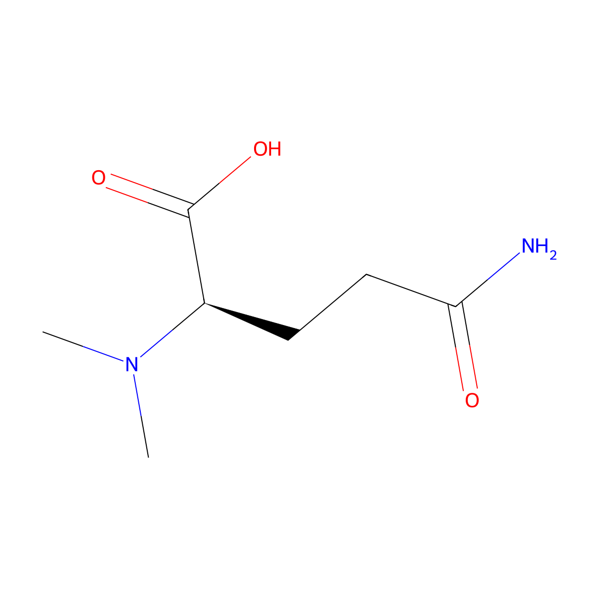 (2R)-4-carbamoyl-2-(dimethylamino)butanoic acid molecular structure, CAS 2679949-70-1