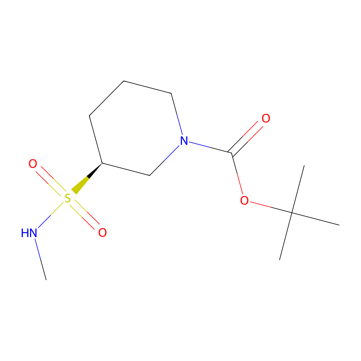 tert-butyl (3S)-3-(methylsulfamoyl)piperidine-1-carboxylate molecular structure, CAS 2679949-73-4