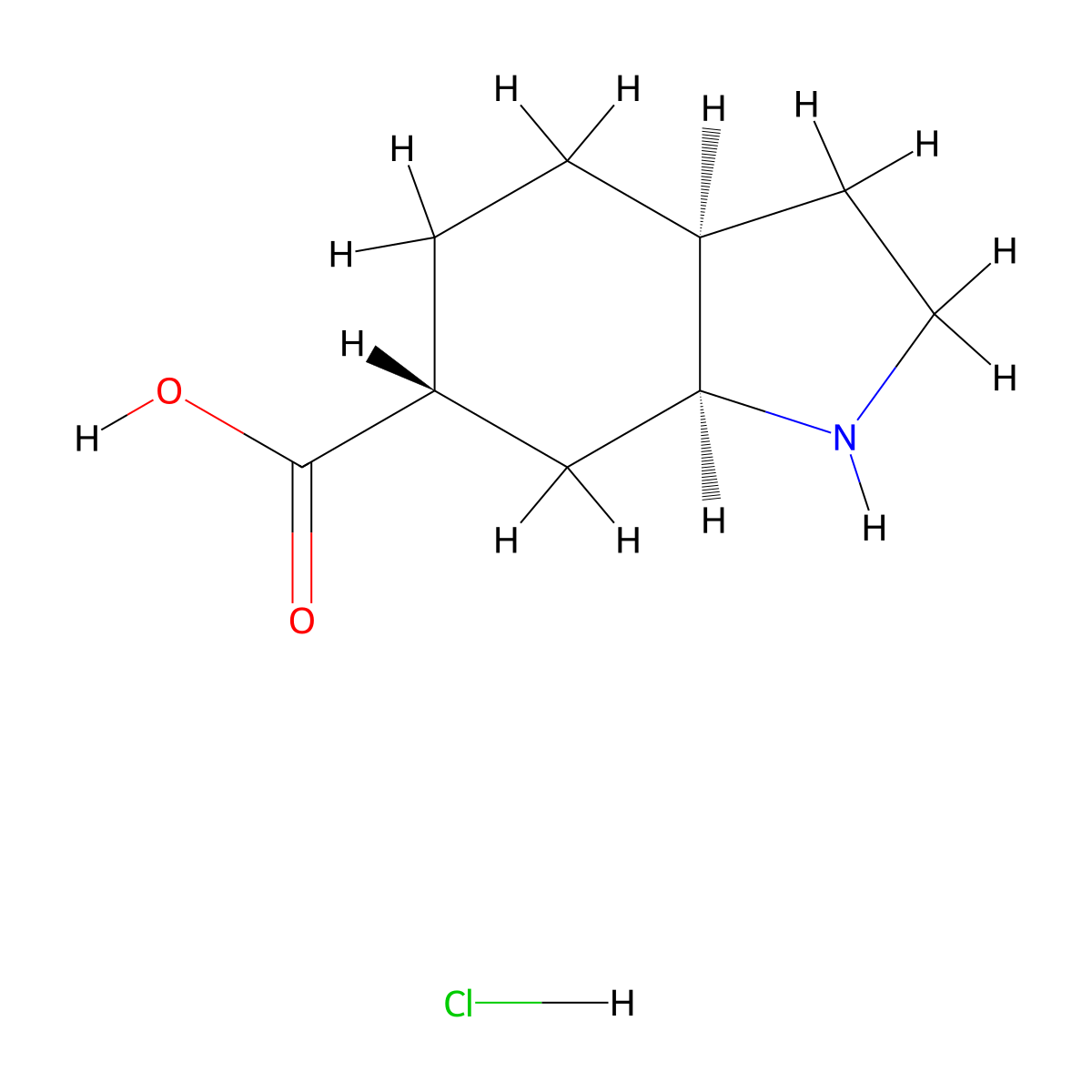 rac-(3aR,6S,7aR)-octahydro-1H-indole-6-carboxylic acid hydrochloride molecular structure, CAS 2679949-76-7