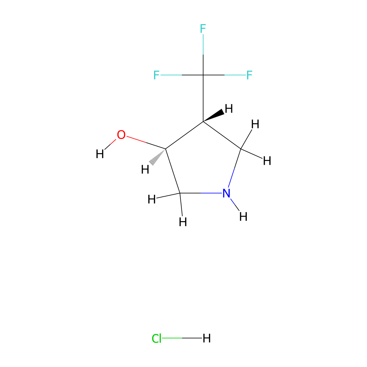 rac-(3R,4S)-4-(trifluoromethyl)pyrrolidin-3-ol hydrochloride molecular structure, CAS 2679949-79-0