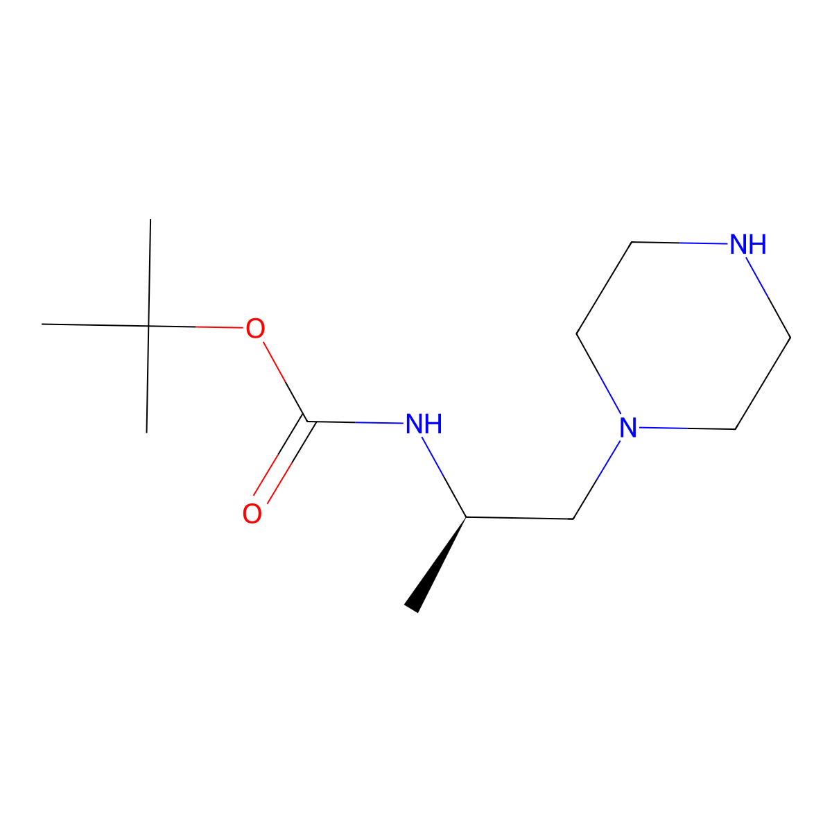 tert-butyl N-[(2R)-1-(piperazin-1-yl)propan-2-yl]carbamate molecular structure, CAS 2679949-94-9