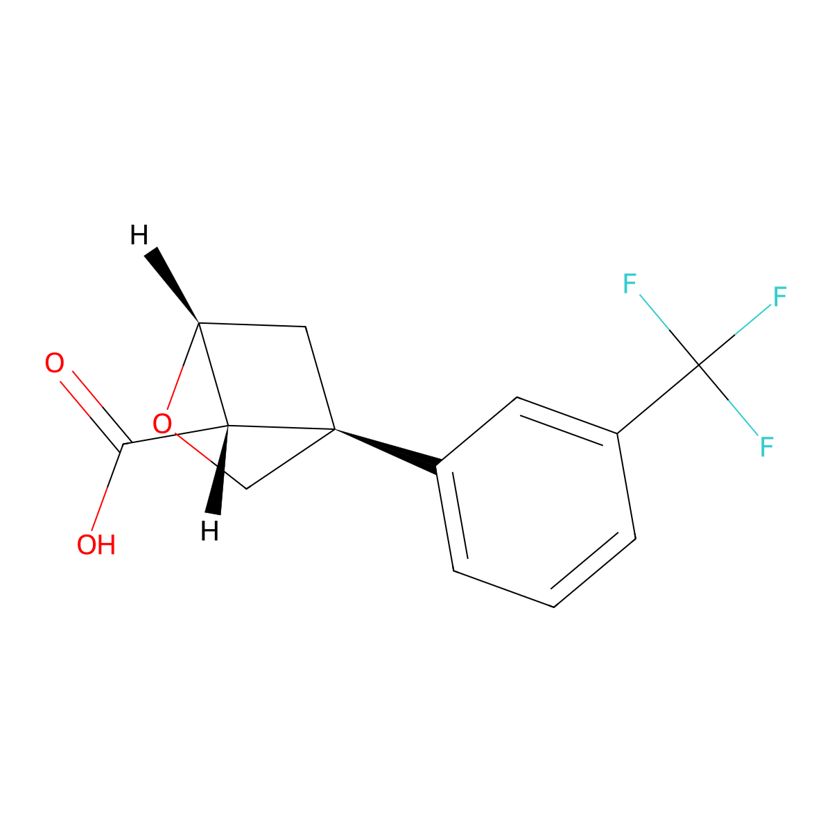 rac-(1R,4S,5S)-4-[3-(trifluoromethyl)phenyl]-2-oxabicyclo[2.1.1]hexane-5-carboxylic acid molecular structure, CAS 2679949-96-1