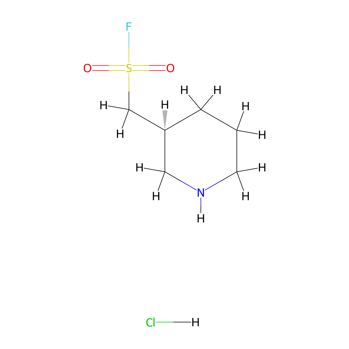 ((3S)-piperidin-3-yl)methanesulfonyl fluoride hydrochloride molecular structure, CAS 2679950-02-6