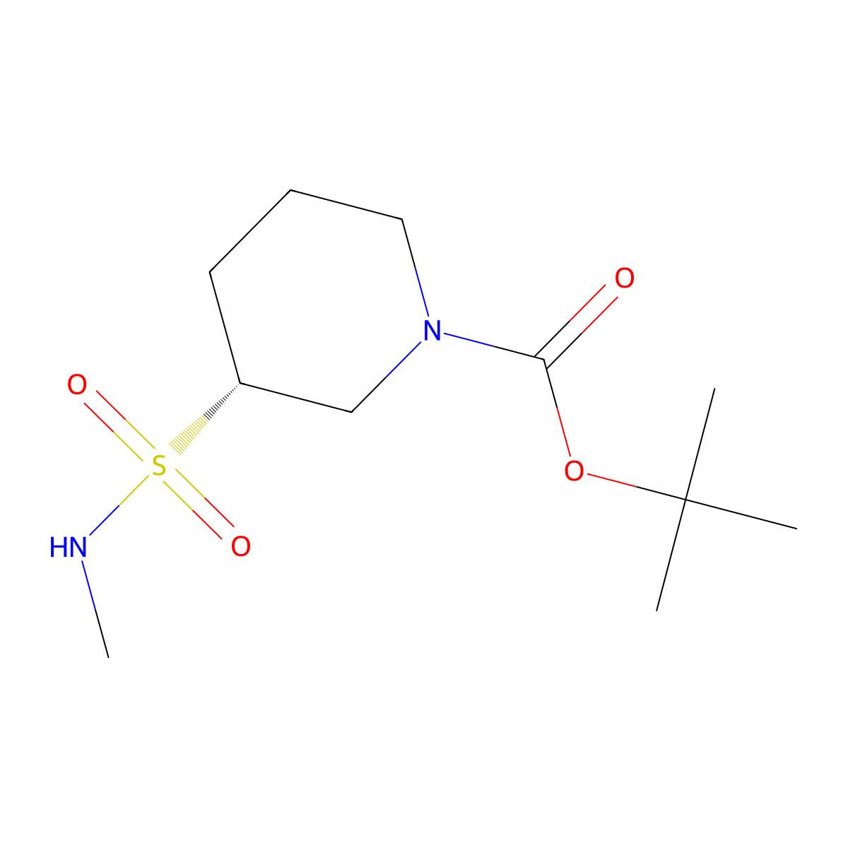 tert-butyl (3R)-3-(methylsulfamoyl)piperidine-1-carboxylate molecular structure, CAS 2679950-03-7