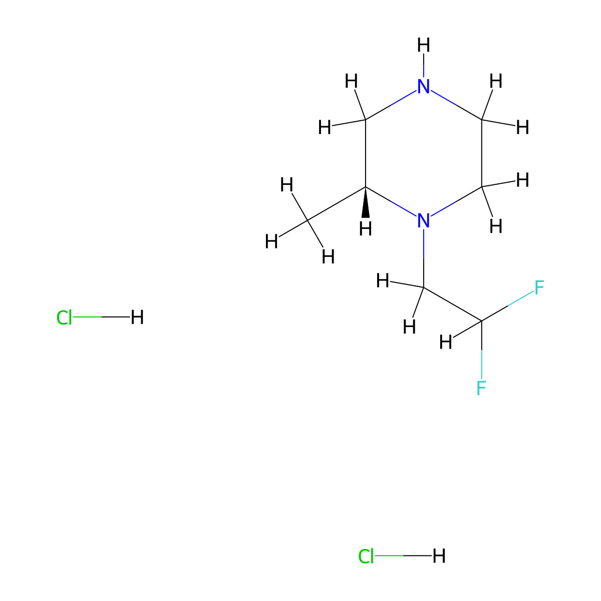 (2R)-1-(2,2-difluoroethyl)-2-methylpiperazine dihydrochloride molecular structure, CAS 2679950-10-6
