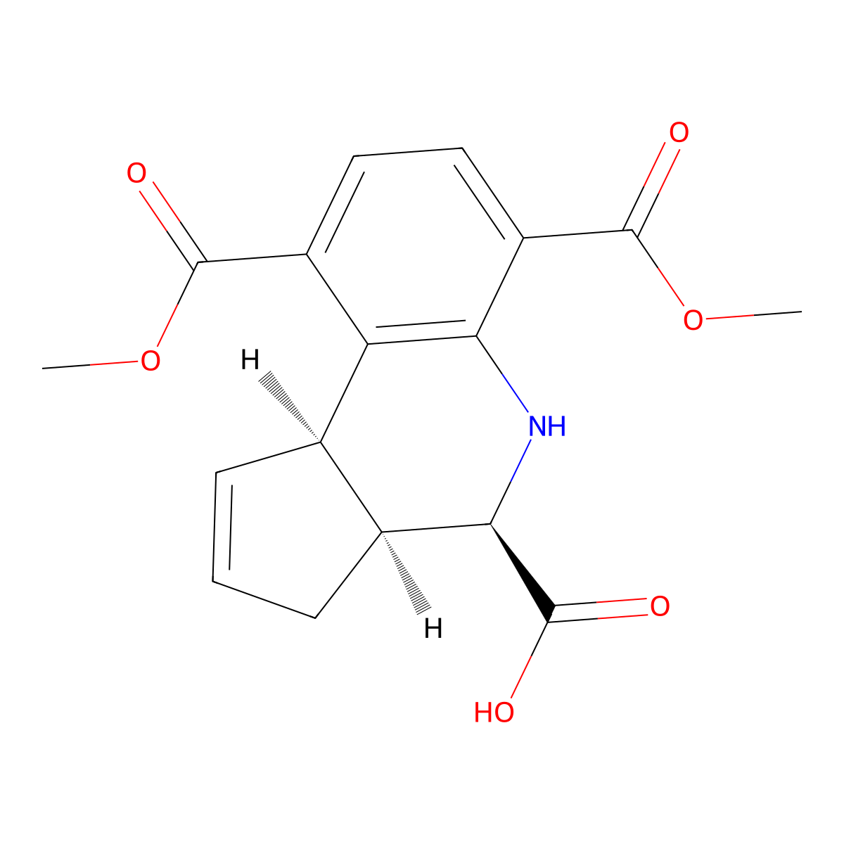 rac-(3aR,4S,9bS)-6,9-bis(methoxycarbonyl)-3H,3aH,4H,5H,9bH-cyclopenta[c]quinoline-4-carboxylic acid molecular structure, CAS 2679950-15-1
