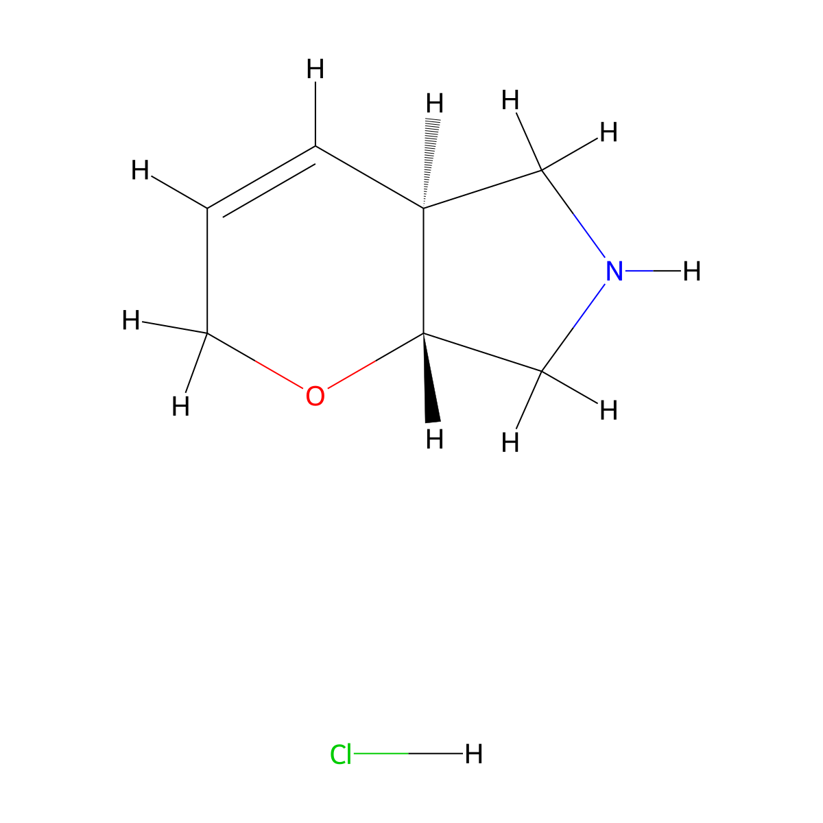 rac-(4aR,7aS)-2H,4aH,5H,6H,7H,7aH-pyrano[2,3-c]pyrrole hydrochloride molecular structure, CAS 2679950-24-2