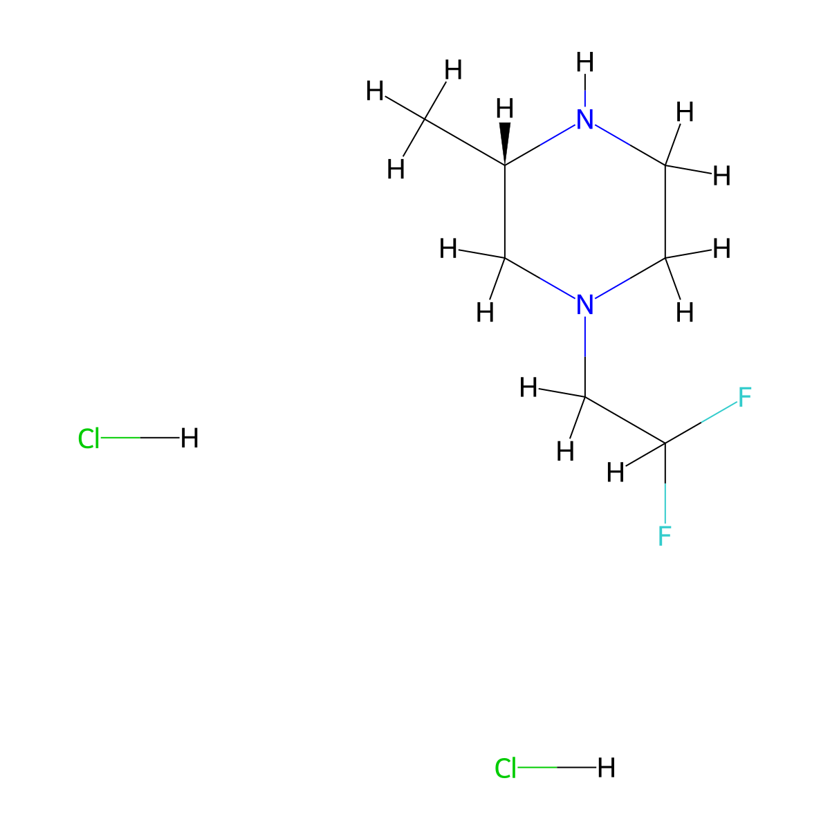 (3S)-1-(2,2-difluoroethyl)-3-methylpiperazine dihydrochloride molecular structure, CAS 2679950-25-3