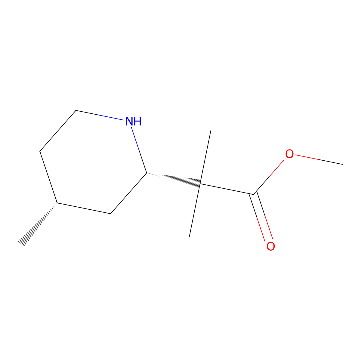 rac-methyl 2-methyl-2-[(2R,4S)-4-methylpiperidin-2-yl]propanoate molecular structure, CAS 2679950-26-4