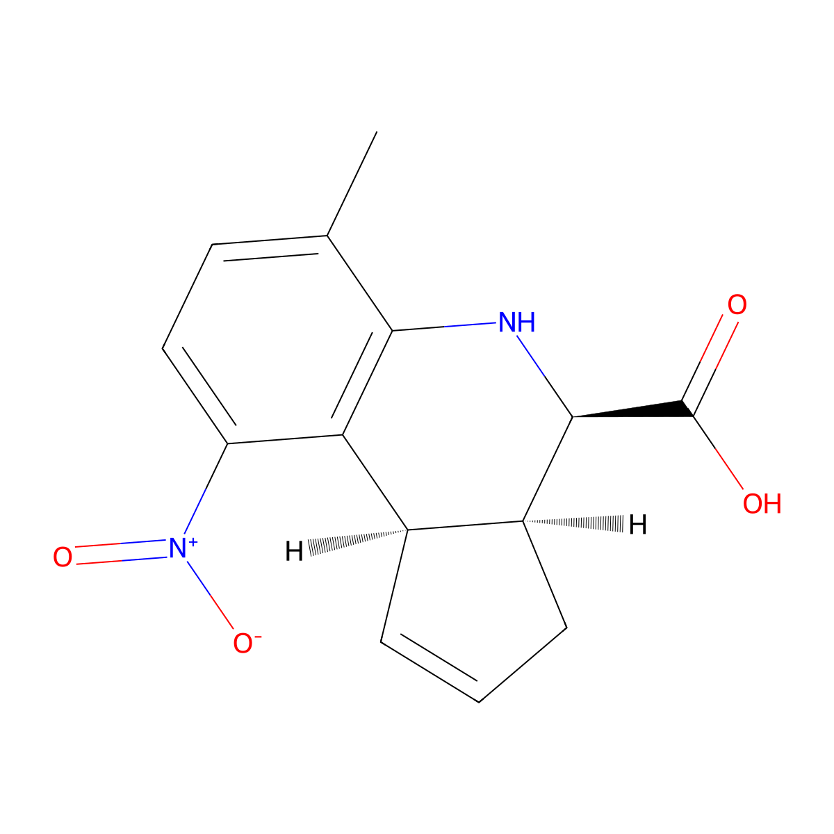 rac-(3aR,4S,9bS)-6-methyl-9-nitro-3H,3aH,4H,5H,9bH-cyclopenta[c]quinoline-4-carboxylic acid molecular structure, CAS 2679950-27-5