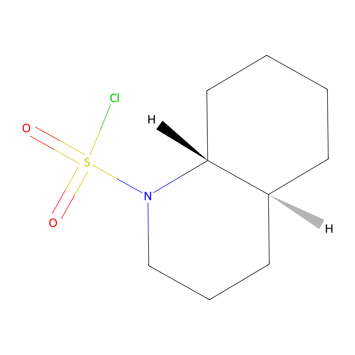 rac-(4aR,8aS)-decahydroquinoline-1-sulfonyl chloride, trans molecular structure, CAS 2679950-28-6
