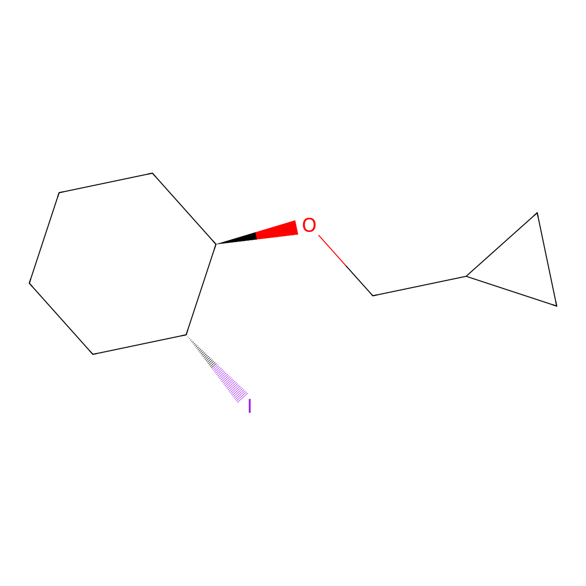 rac-(1R,2R)-1-(cyclopropylmethoxy)-2-iodocyclohexane, trans molecular structure, CAS 2679950-29-7
