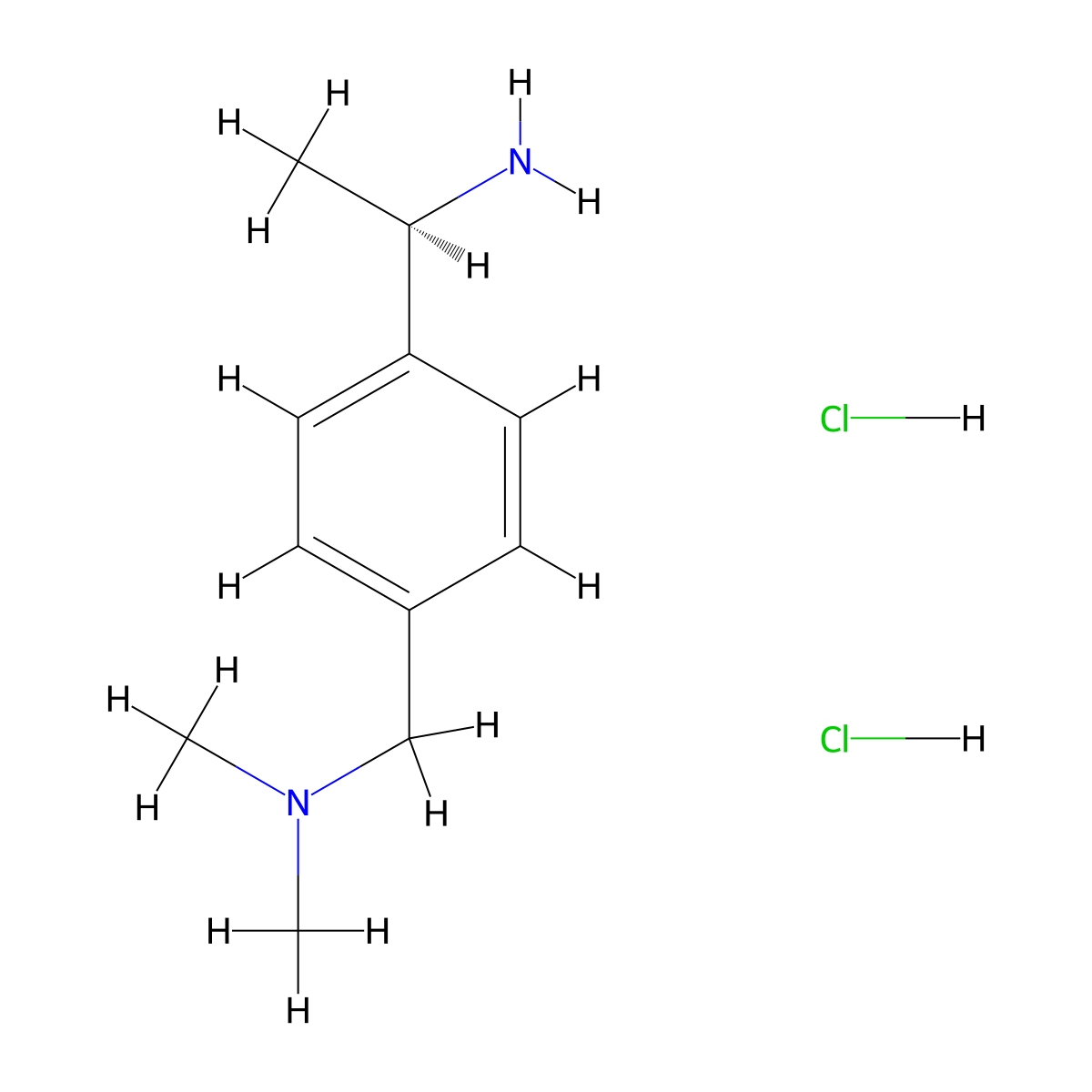 (1R)-1-{4-[(dimethylamino)methyl]phenyl}ethan-1-amine dihydrochloride molecular structure, CAS 2679950-33-3