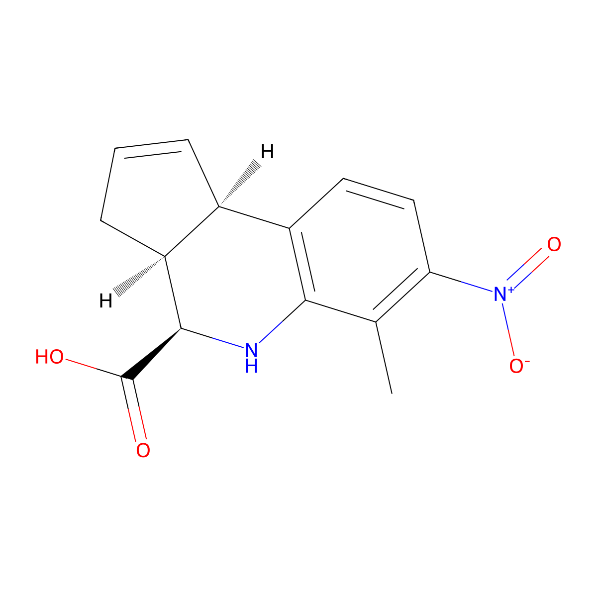 rac-(3aR,4S,9bS)-6-methyl-7-nitro-3H,3aH,4H,5H,9bH-cyclopenta[c]quinoline-4-carboxylic acid molecular structure, CAS 2679950-36-6