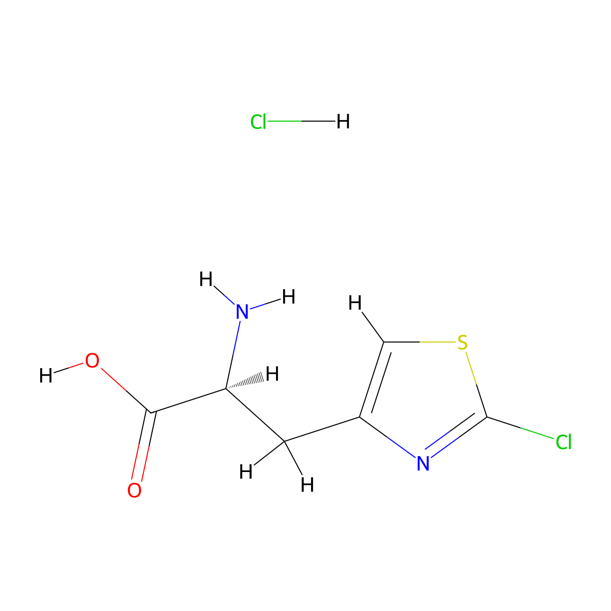 (2S)-2-amino-3-(2-chloro-1,3-thiazol-4-yl)propanoic acid hydrochloride molecular structure, CAS 2679950-38-8