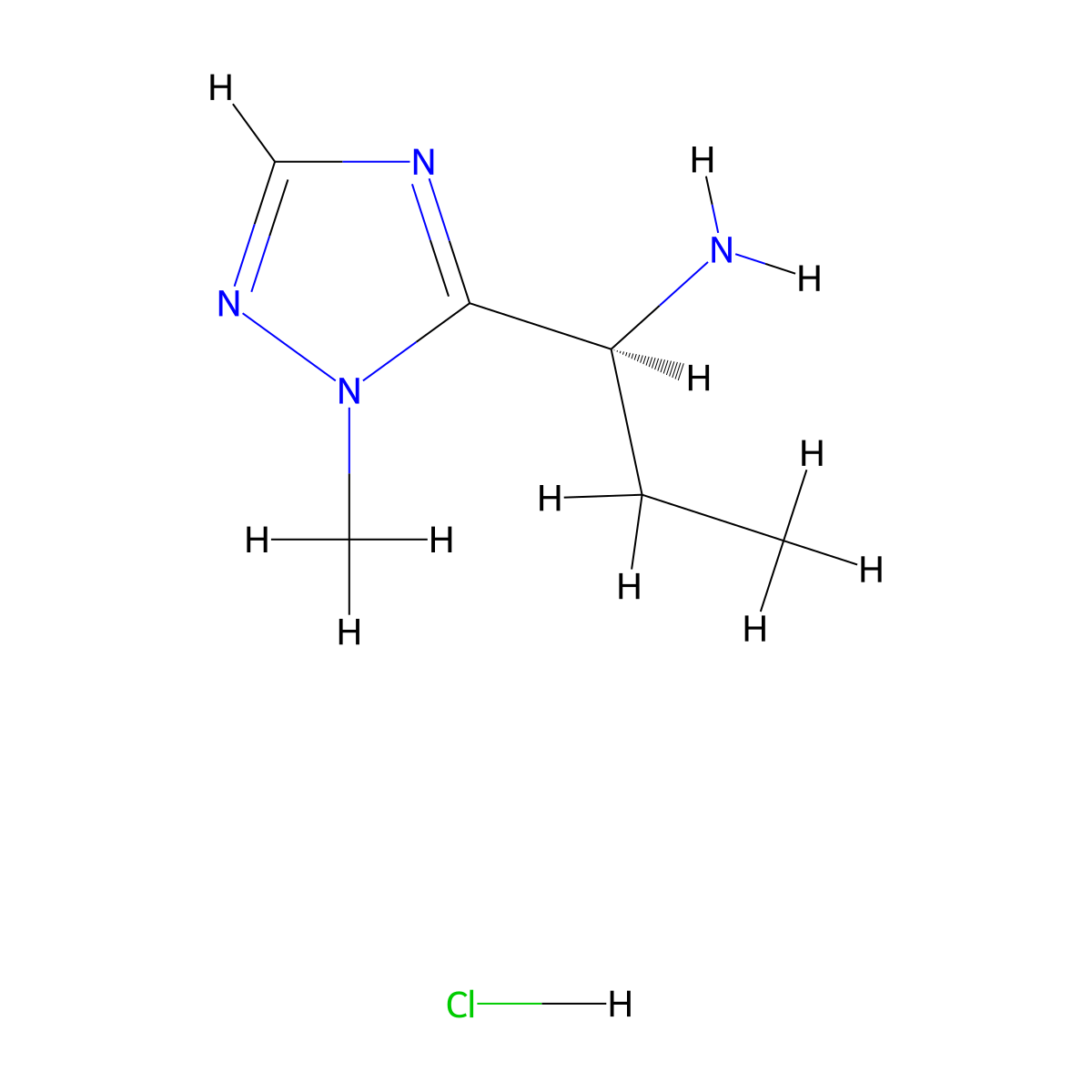 (1S)-1-(1-methyl-1H-1,2,4-triazol-5-yl)propan-1-amine hydrochloride molecular structure, CAS 2679950-40-2