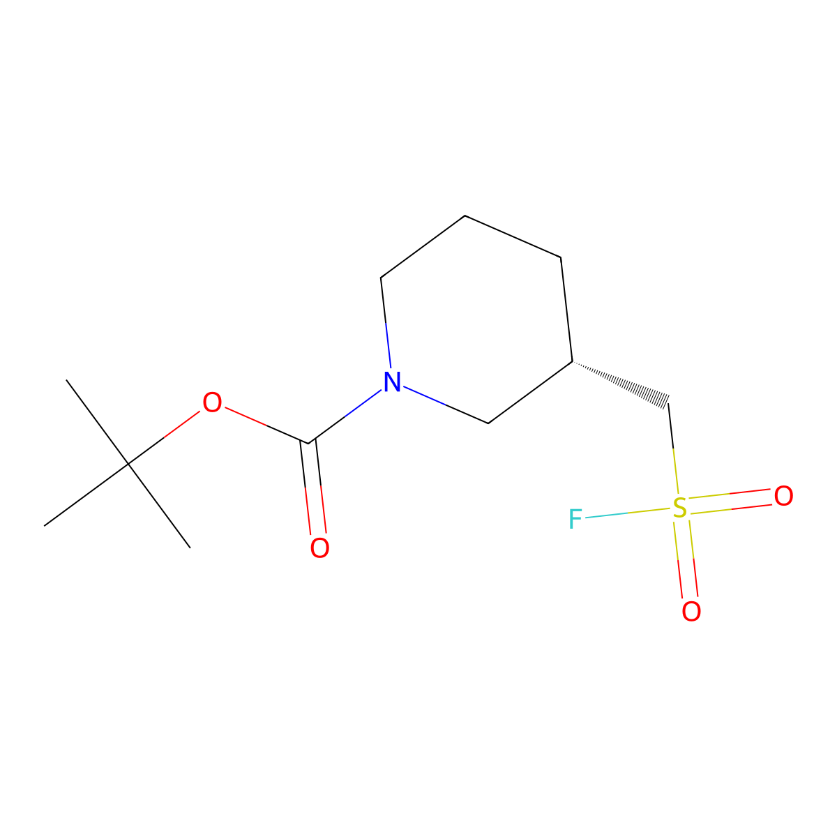 tert-butyl (3S)-3-[(fluorosulfonyl)methyl]piperidine-1-carboxylate molecular structure, CAS 2679950-45-7