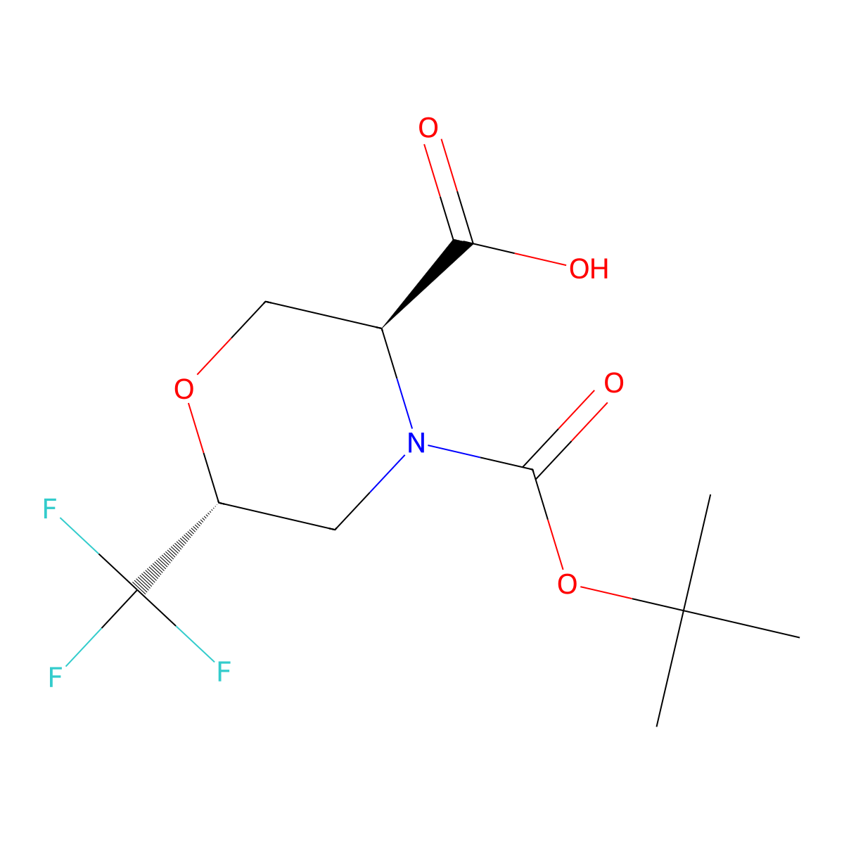 rac-(3R,6S)-4-[(tert-butoxy)carbonyl]-6-(trifluoromethyl)morpholine-3-carboxylic acid molecular structure, CAS 2679950-54-8