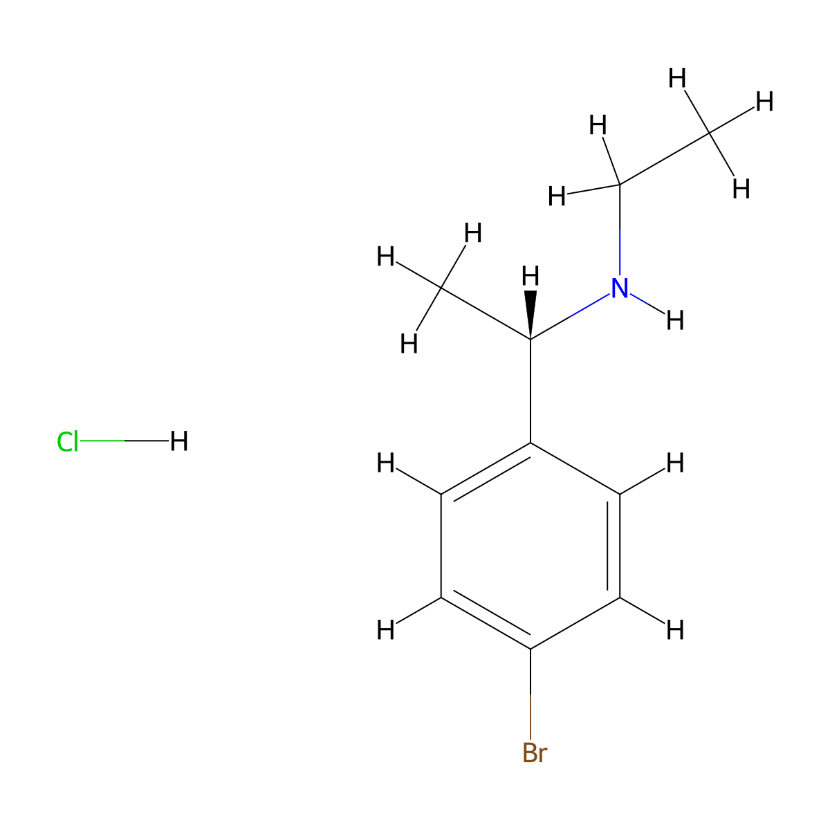 [(1S)-1-(4-bromophenyl)ethyl](ethyl)amine hydrochloride molecular structure, CAS 2679950-55-9