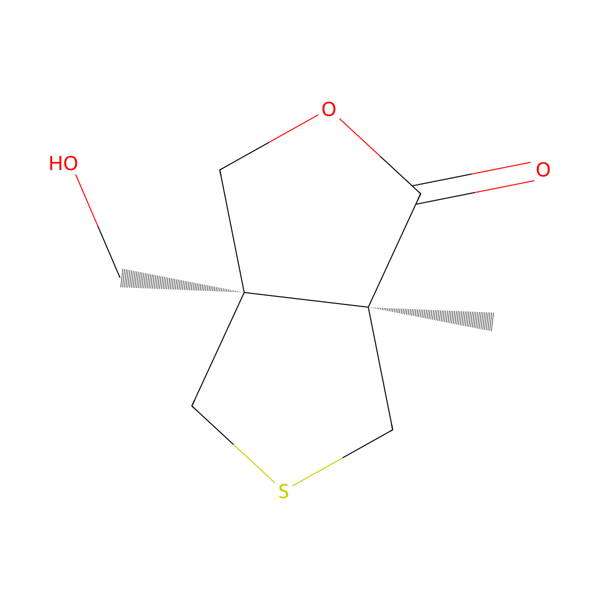 rac-(3aR,6aR)-3a-(hydroxymethyl)-6a-methyl-hexahydrothieno[3,4-c]furan-1-one, cis molecular structure, CAS 2679950-66-2