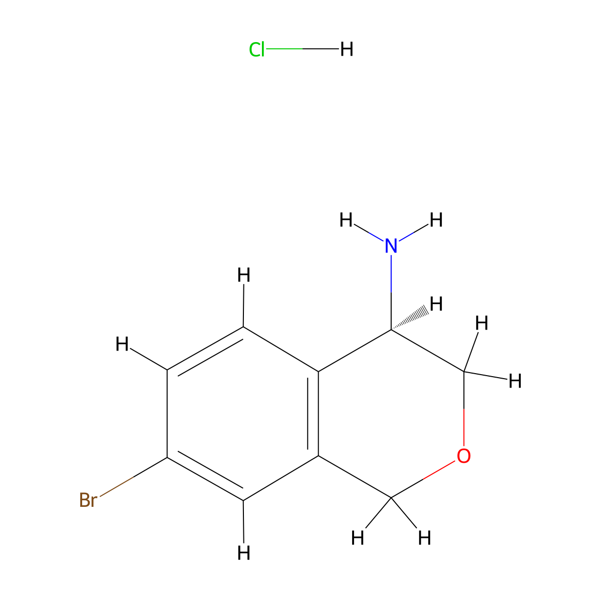 (4R)-7-bromo-3,4-dihydro-1H-2-benzopyran-4-amine hydrochloride molecular structure, CAS 2679950-67-3