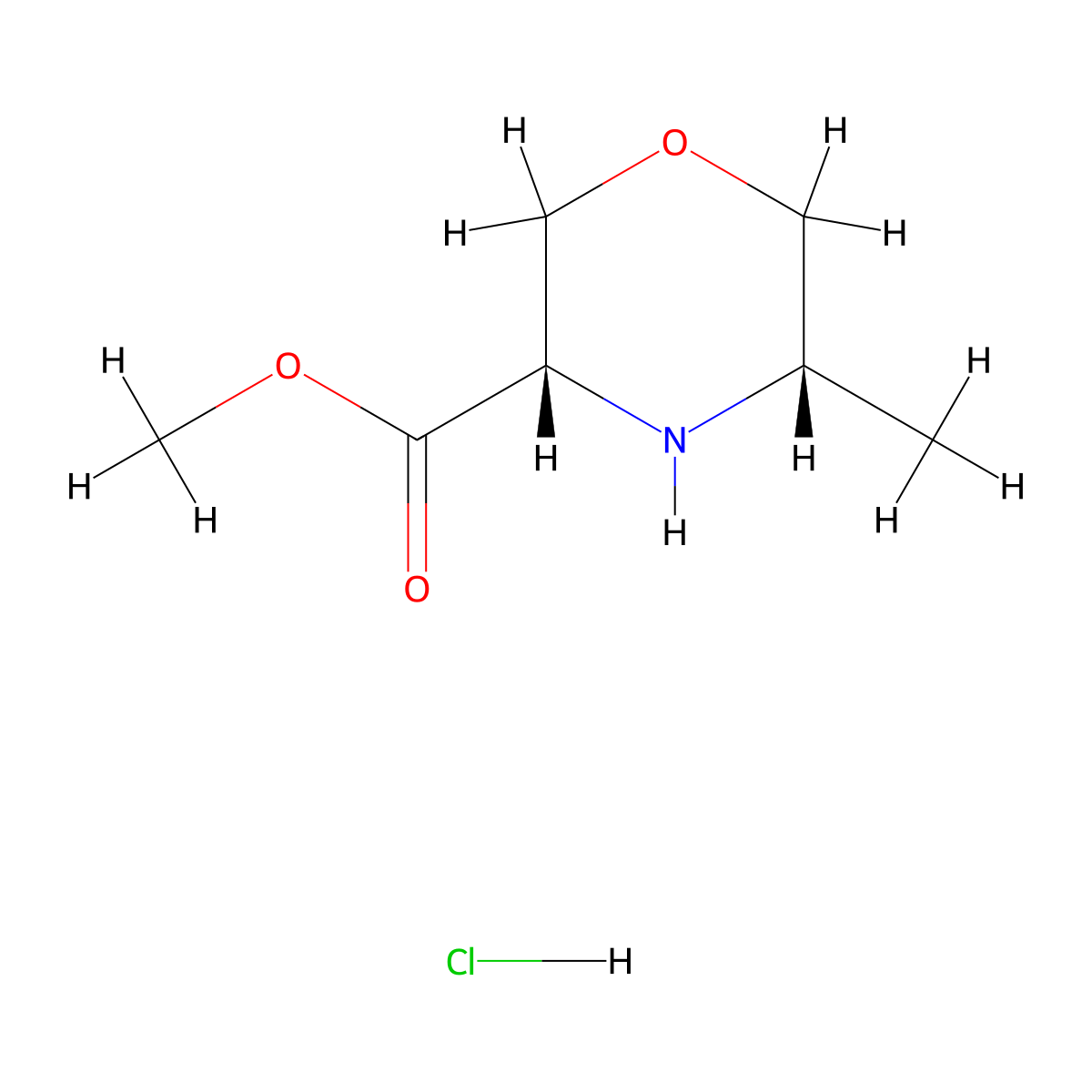 methyl (3S,5S)-5-methylmorpholine-3-carboxylate hydrochloride molecular structure, CAS 2679950-69-5