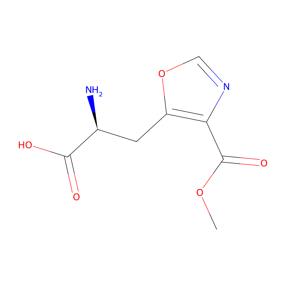 (2S)-2-amino-3-[4-(methoxycarbonyl)-1,3-oxazol-5-yl]propanoic acid molecular structure, CAS 2679950-73-1