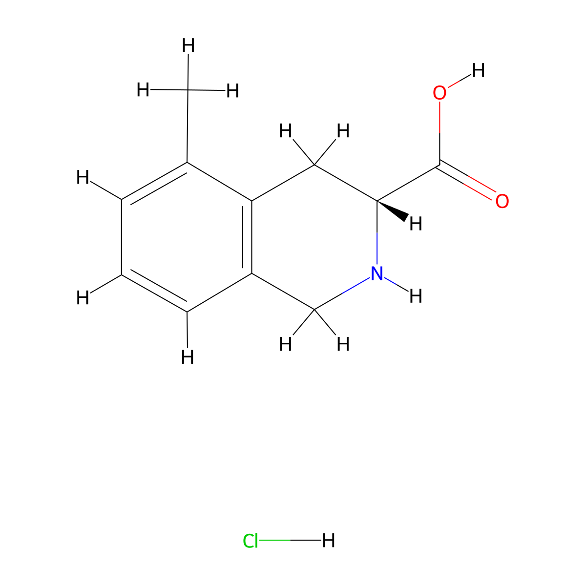 (3R)-5-methyl-1,2,3,4-tetrahydroisoquinoline-3-carboxylic acid hydrochloride molecular structure, CAS 2679950-79-7