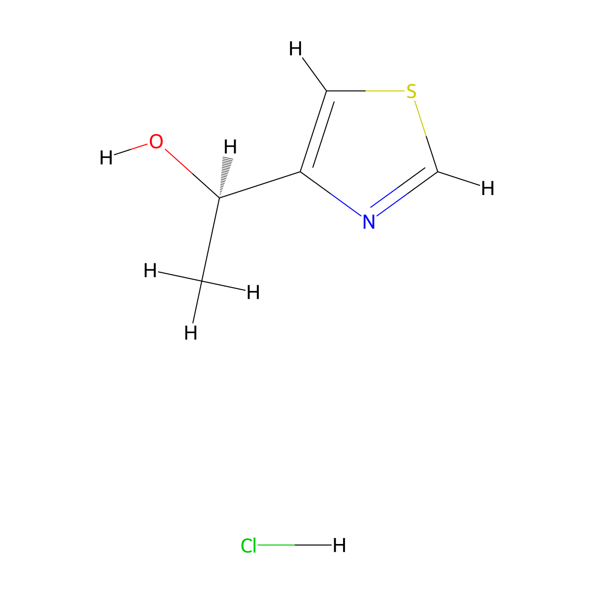 (1R)-1-(1,3-thiazol-4-yl)ethan-1-ol hydrochloride molecular structure, CAS 2679950-83-3