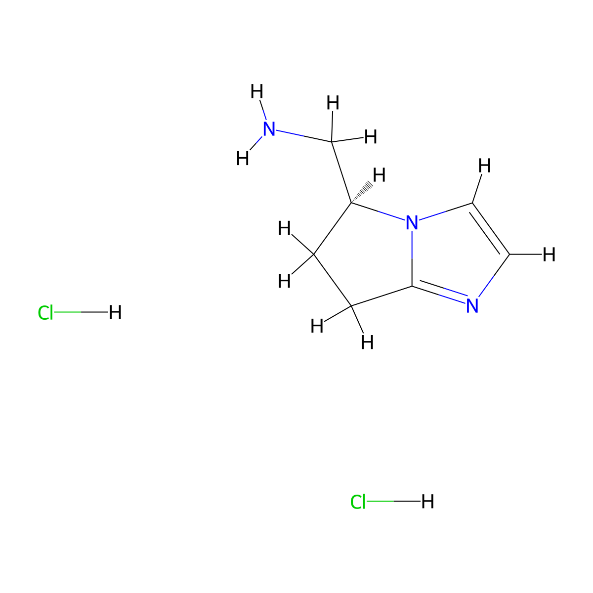 1-[(5S)-5H,6H,7H-pyrrolo[1,2-a]imidazol-5-yl]methanamine dihydrochloride molecular structure, CAS 2679950-84-4