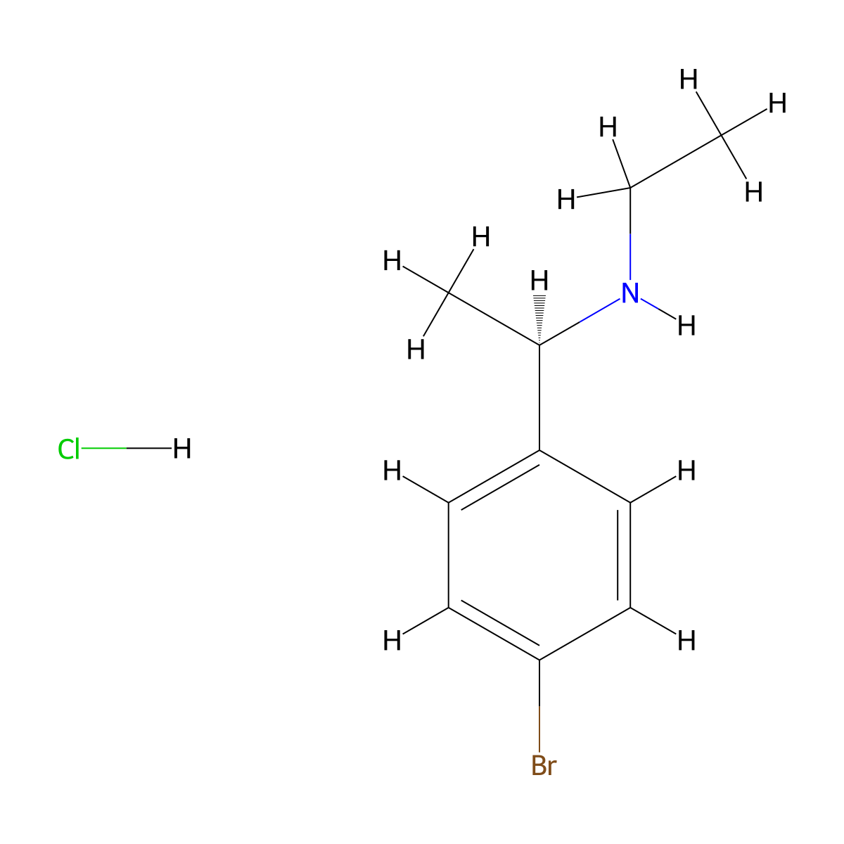 [(1R)-1-(4-bromophenyl)ethyl](ethyl)amine hydrochloride molecular structure, CAS 2679950-89-9