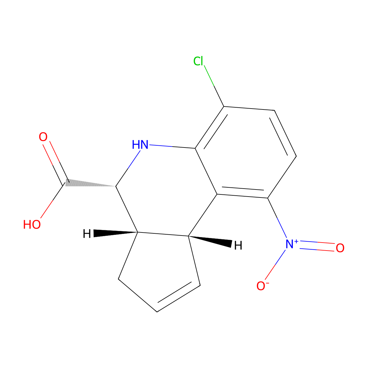 rac-(3aR,4S,9bS)-6-chloro-9-nitro-3H,3aH,4H,5H,9bH-cyclopenta[c]quinoline-4-carboxylic acid molecular structure, CAS 2679950-94-6