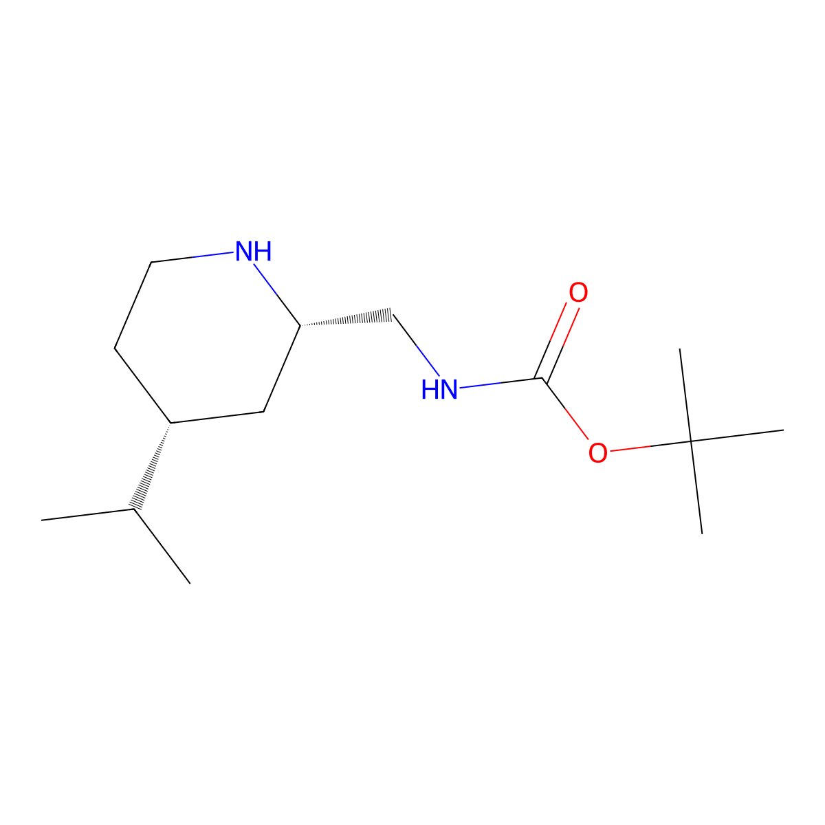rac-tert-butyl N-{[(2R,4S)-4-(propan-2-yl)piperidin-2-yl]methyl}carbamate molecular structure, CAS 2679951-03-0