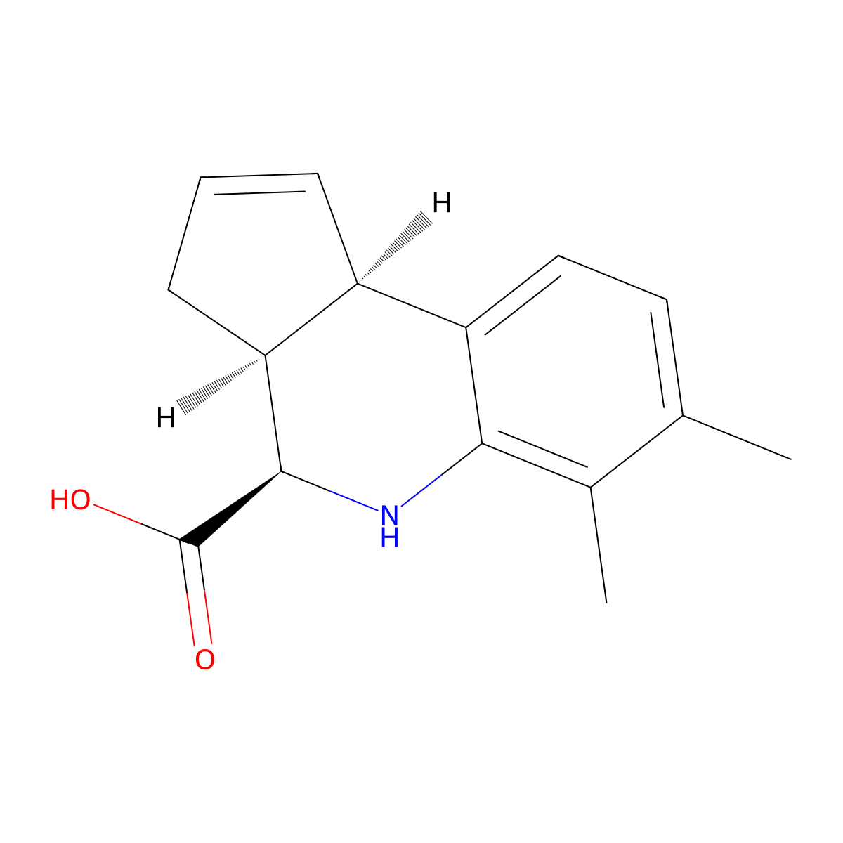 rac-(3aR,4S,9bS)-6,7-dimethyl-3H,3aH,4H,5H,9bH-cyclopenta[c]quinoline-4-carboxylic acid molecular structure, CAS 2679951-06-3