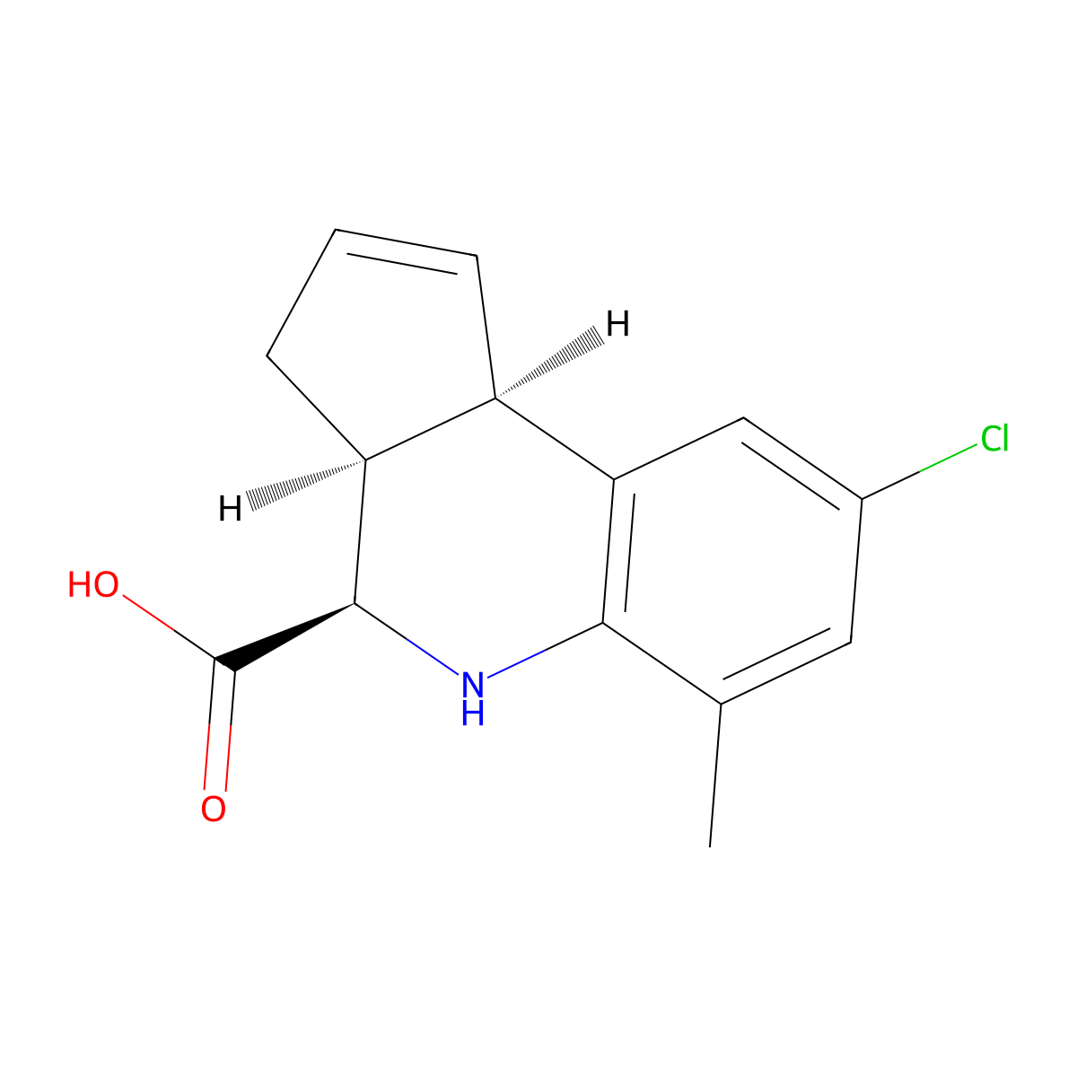 rac-(3aR,4S,9bS)-8-chloro-6-methyl-3H,3aH,4H,5H,9bH-cyclopenta[c]quinoline-4-carboxylic acid molecular structure, CAS 2679951-08-5