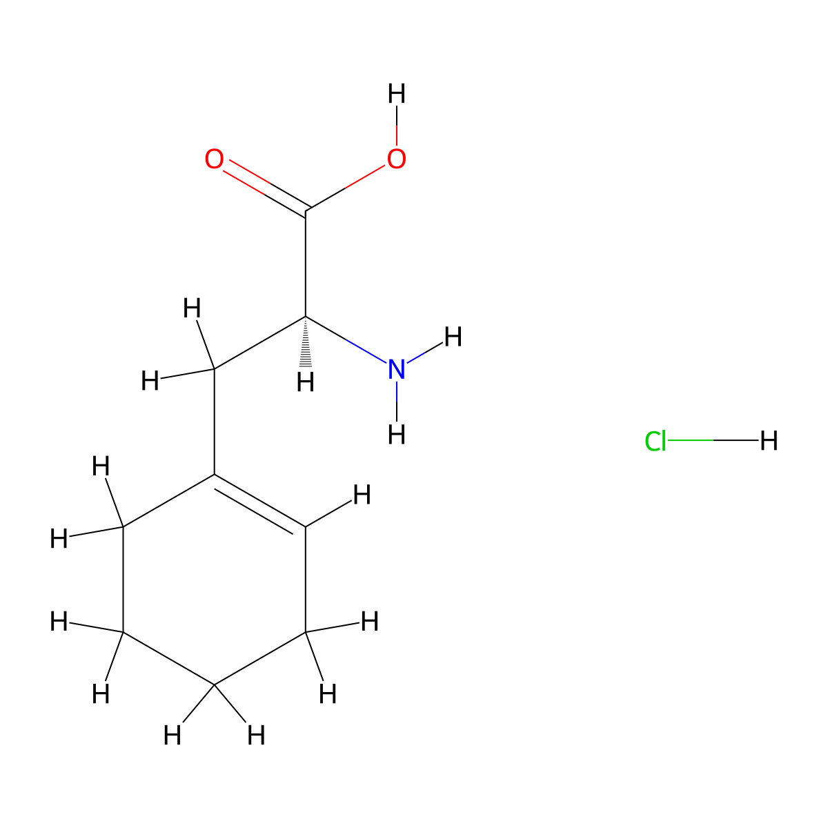(2S)-2-amino-3-(cyclohex-1-en-1-yl)propanoic acid hydrochloride molecular structure, CAS 2679951-21-2